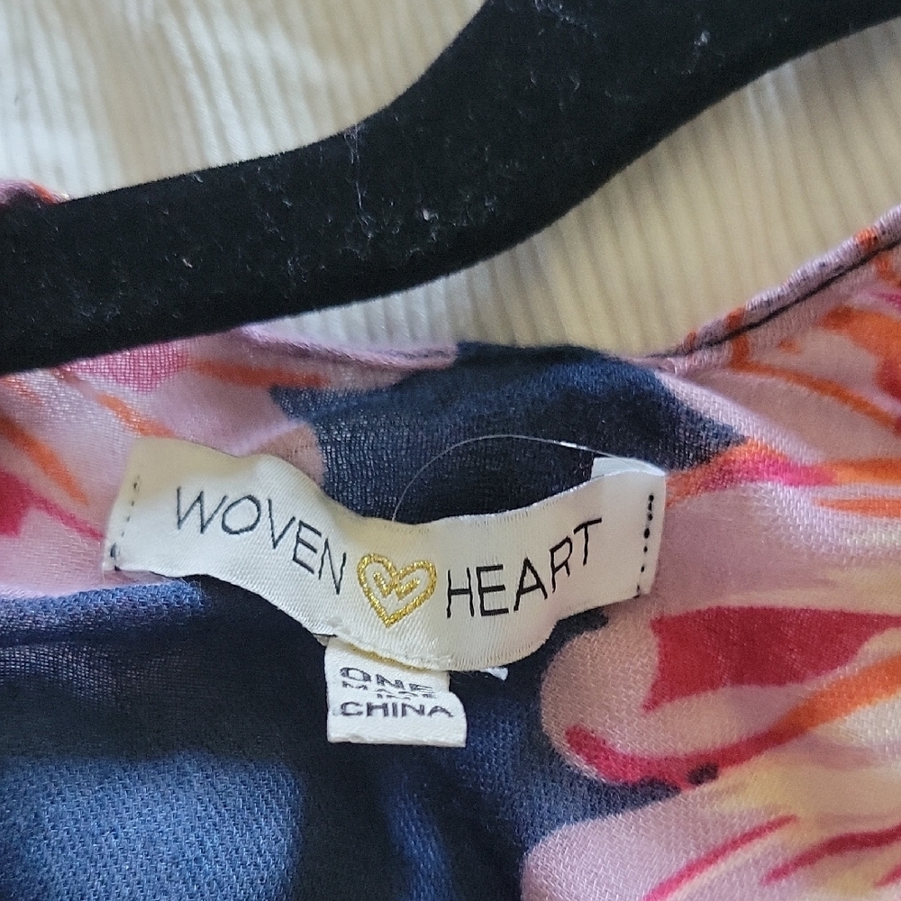 Woven Heart Pink and Blue Wrap